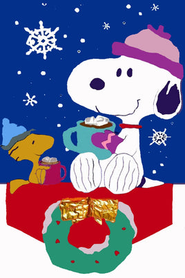 Peanuts Double - Sided Flag - Holiday Hot Chocolate - snoopn4pnuts.com