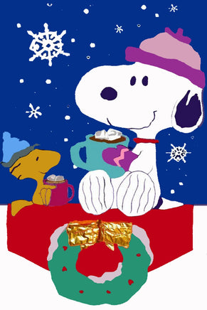 Peanuts Double - Sided Flag - Holiday Hot Chocolate - snoopn4pnuts.com