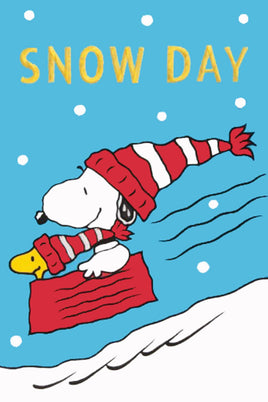 Peanuts Double - Sided Flag - Snoopy Snow Day - snoopn4pnuts.com
