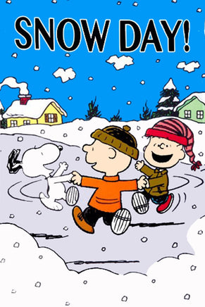 Peanuts Double - Sided Flag - Snow Day! - snoopn4pnuts.com