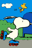 Peanuts Double-Sided Flag - Snoopy Rollerblader
