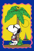 Peanuts Double - Sided Flag - Snoopy Joe Cool On The Beach - snoopn4pnuts.com