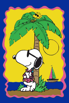 Peanuts Double - Sided Flag - Snoopy Joe Cool On The Beach - snoopn4pnuts.com