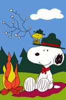 Peanuts Double-Sided Flag - Campfire Friends