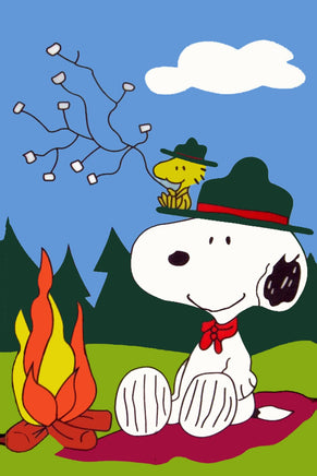 Peanuts Double - Sided Flag - Campfire Friends - snoopn4pnuts.com