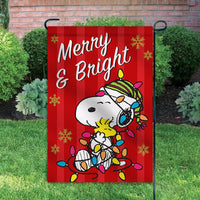 Peanuts Double - Sided Flag - Merry & Bright - snoopn4pnuts.com