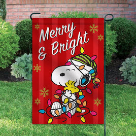 Peanuts Double - Sided Flag - Merry & Bright - snoopn4pnuts.com