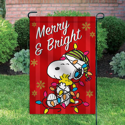 Peanuts Double - Sided Flag - Merry & Bright - snoopn4pnuts.com