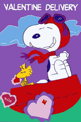 Peanuts Double - Sided Flag - Valentine Delivery - snoopn4pnuts.com