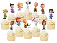 Peanuts 12-Piece Wood Party Picks Set (Flying Ace Image Replaces Snoopy Image) - Includes Several Rare Characters!
