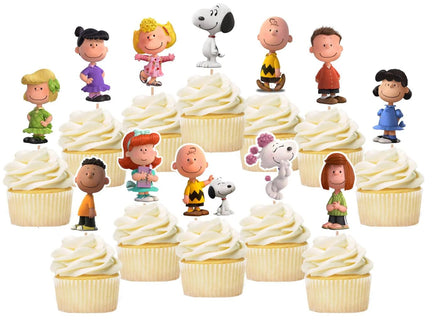 Peanuts 12 - Piece Wood Party Cake Picks Set (Flying Ace Image Replaces Snoopy Image) - Matching Party Ware Sold Separately - snoopn4pnuts.com
