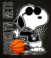 Snoopy Professional Basketball Indoor/Outdoor Waterproof Vinyl Decal - Brooklyn Nets