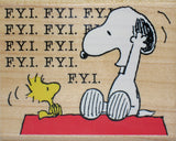 Peanuts FYI (For Your Information) RUBBER STAMP - RARE! (Used But Very Good Condition)