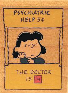 "The Doctor Is In" (Psych Booth) RUBBER STAMP - snoopn4pnuts.com