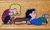 Schroeder And Lucy Rubber Stamp