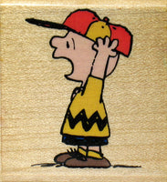 Charlie Brown Yelling RUBBER STAMP - Used But MINT Condition