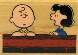 Charlie Brown and Lucy At Wall RUBBER STAMP (Used But MINT/LIKE NEW CONDITION)