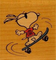 Snoopy Joe Cool Skateboarding RUBBER STAMP