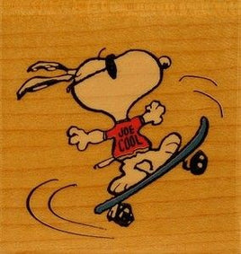 Snoopy Joe Cool Skateboarding Rubber Stamp