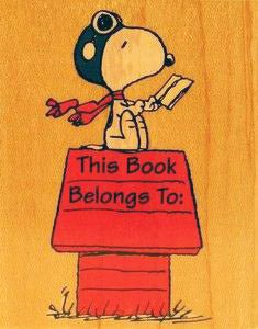 Snoopy Flying Ace Book Plate RUBBER STAMP - snoopn4pnuts.com