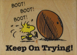 "Keep On Trying!" RUBBER STAMP (Used/GOOD CONDITION) - snoopn4pnuts.com