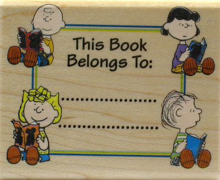 Peanuts Bookplate Rubber Stamp