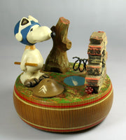 Snoopy Flying Ace Wood Musical Figurine - RARE!