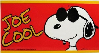 Snoopy Joe Cool Mini Vinyl Bumper Sticker - On Sale!