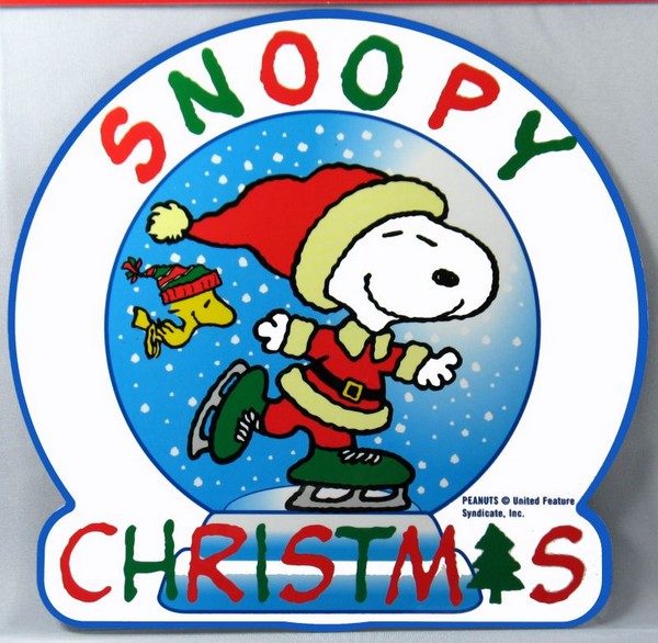 Peanuts Gang Giant Christmas Magnet - Snoopy Skater (For Auto, Refrigerator, Etc.)