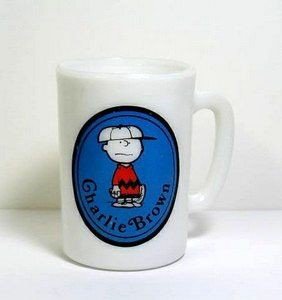 Avon Milk Glass Mug - Charlie Brown (Near Mint) - snoopn4pnuts.com