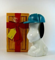 Snoopy Milk Glass Aftershave Bottle