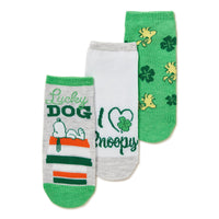 Snoopy St. Patrick's Day No Show Socks