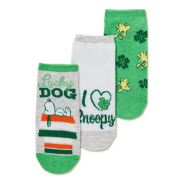 Snoopy St. Patrick's Day No Show Socks - snoopn4pnuts.com