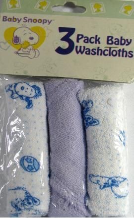 Baby Snoopy Wash Cloth Set - Blue