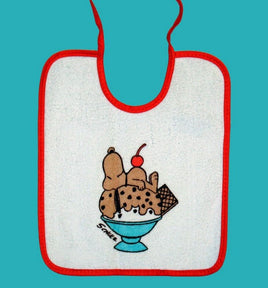 Vintage Snoopy Baby Bib - Ice Cream Sundae