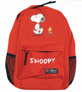 Snoopy and Woodstock Full - Size Nylon Canvas Backpack - Orange - snoopn4pnuts.com