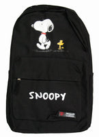 Snoopy and Woodstock Full-Size Nylon Canvas Backpack - Black
