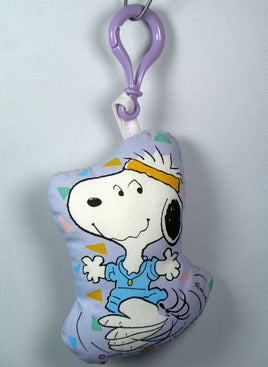 Snoopy Aerobics Pillow Key Chain / Backpack Clip