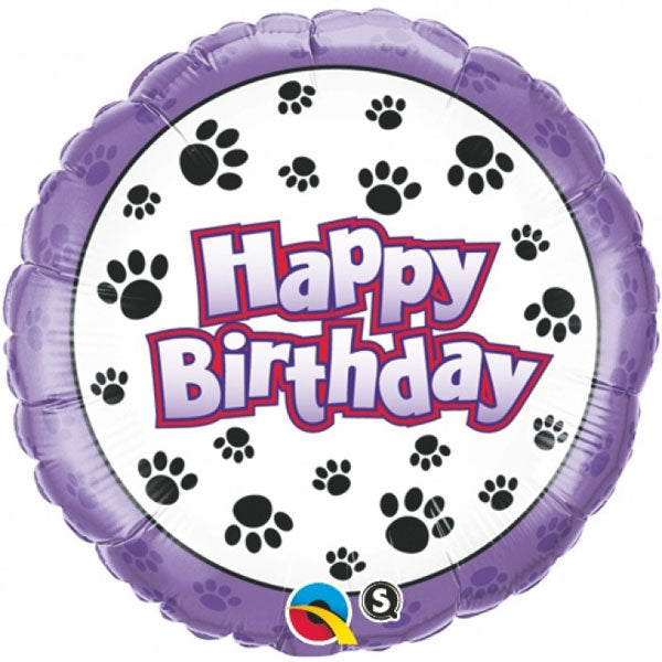 Paw Prints Happy Birthday Balloon