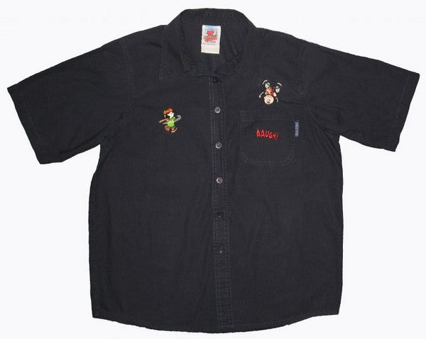 Peanuts Short-Sleeve Button-Down Embroidered Shirt