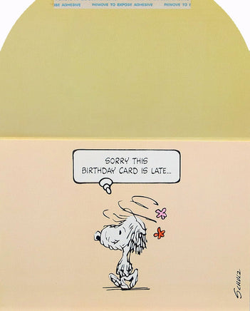 Snoopy Vintage Self - Seal Belated Birthday Card - snoopn4pnuts.com