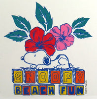 Snoopy Floral Sticker - Beach Fun