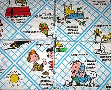Peanuts Gang Queen Size Bed Skirt - Happiness Is