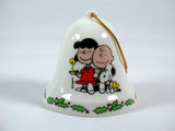 1977 Peanuts Porcelain Christmas Bell Ornament - Candlelight