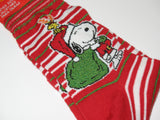 Snoopy Santa Christmas Crew-Length Socks With Glitter Accents