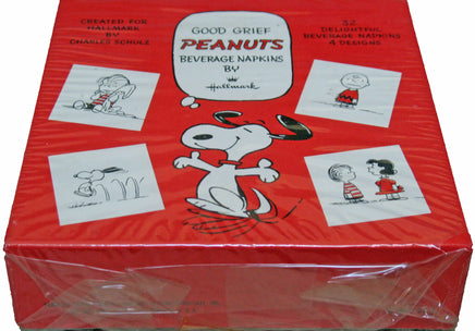 Peanuts Vintage Beverage Napkins In Box - RARE! - snoopn4pnuts.com