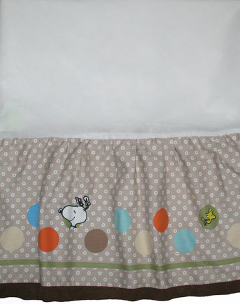 Lambs & Ivy Snoopy and Woodstock BFF Crib Skirt / Dust Ruffle - snoopn4pnuts.com