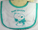 Baby Snoopy Baby Bib - Aqua