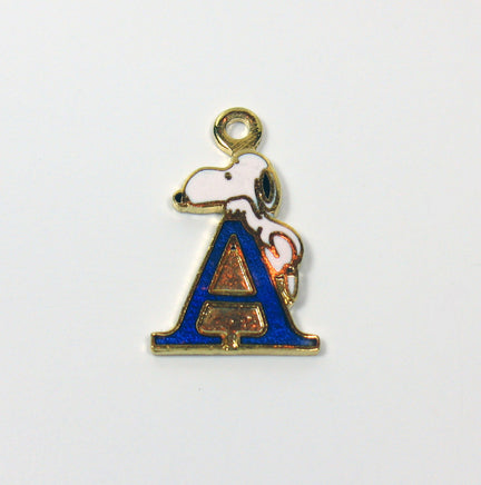 Snoopy Alphabet Cloisonne Charm - Blue "A" - snoopn4pnuts.com