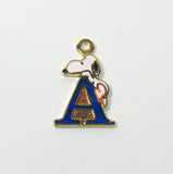 Snoopy Alphabet Cloisonne Charm - Blue "A"